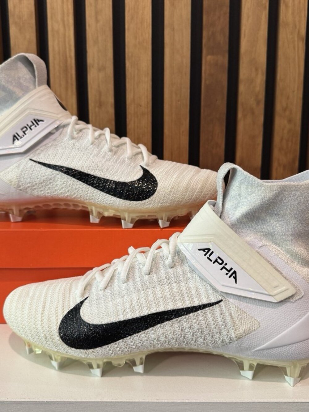 SIZE 12 - Nike Alpha Menace Elite 2 Football Cleats White Black Gray AO3374-101